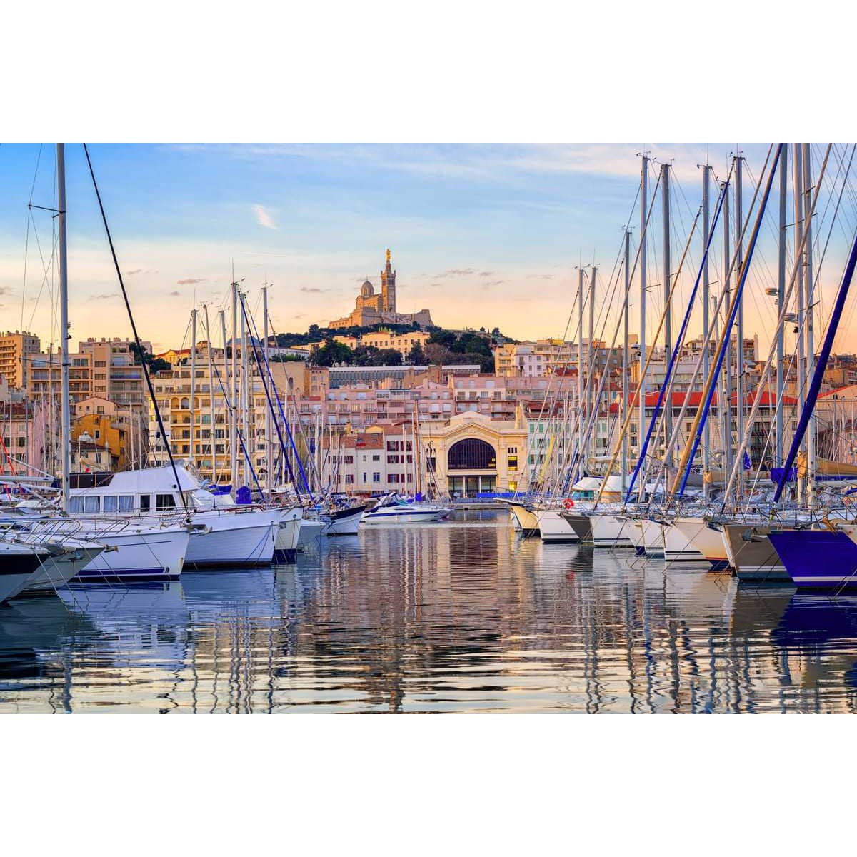 Tableau sur toile bateaux vieux port Marseille