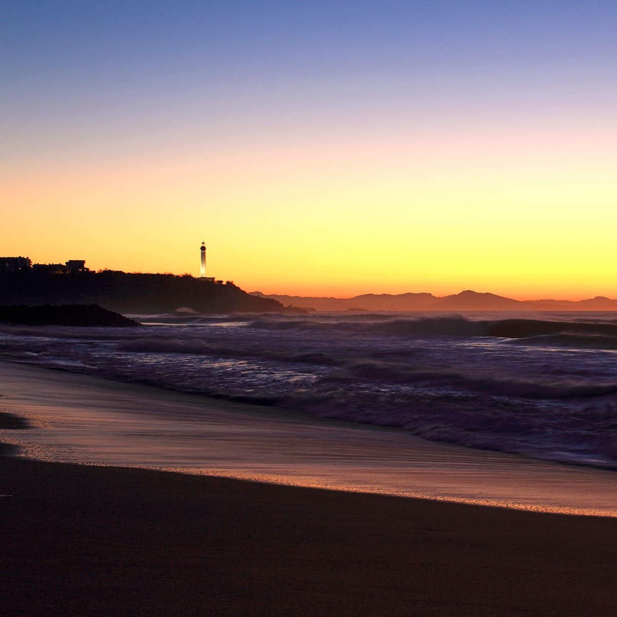 Tableau sur toile Anglet au couché de soleil