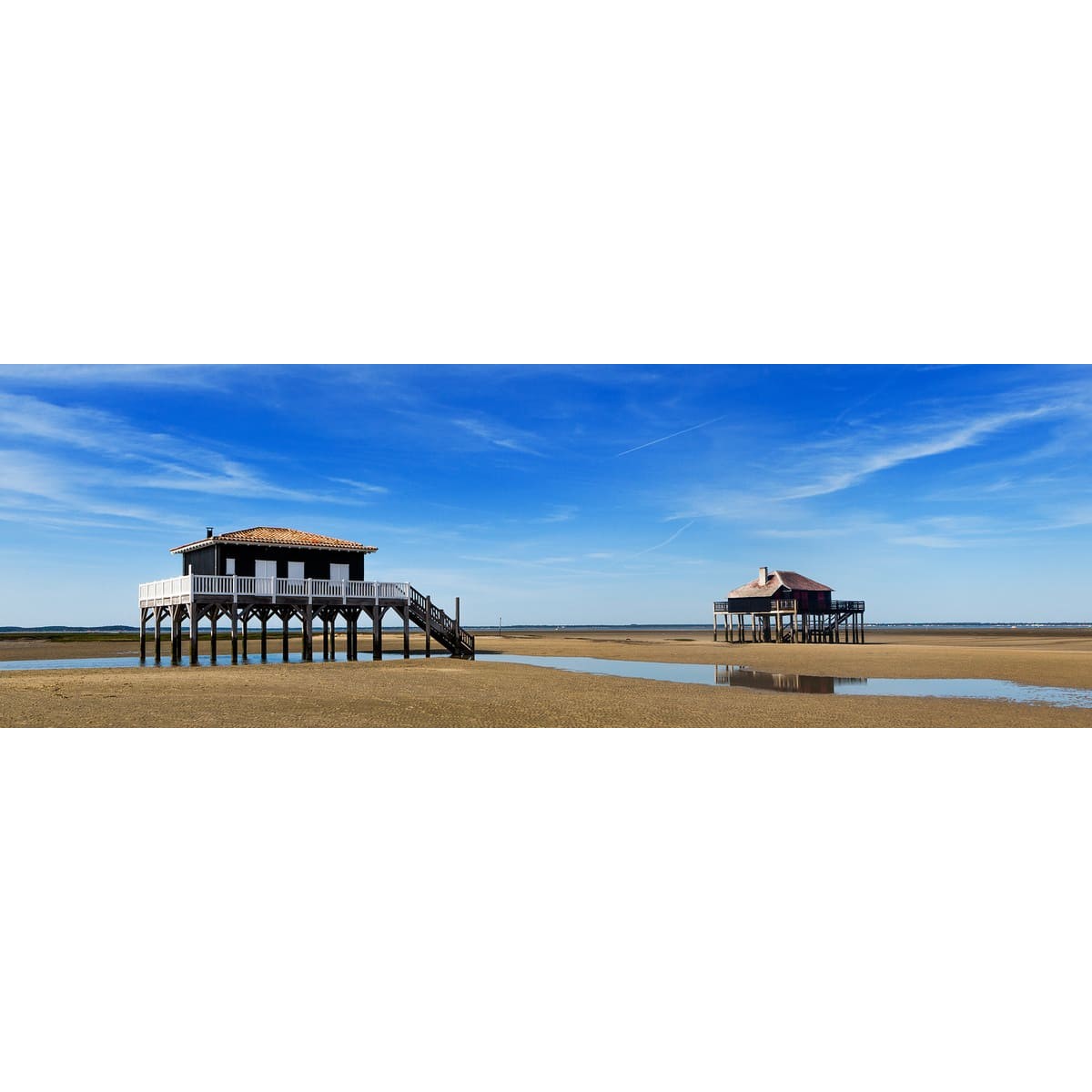 Tableau sur toile maisons blanches sur pilotis Tableau sur toile maisons blanches sur pilotis