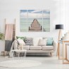 Triptyque sur toile bridge over the sea 125x97 cm ambiance