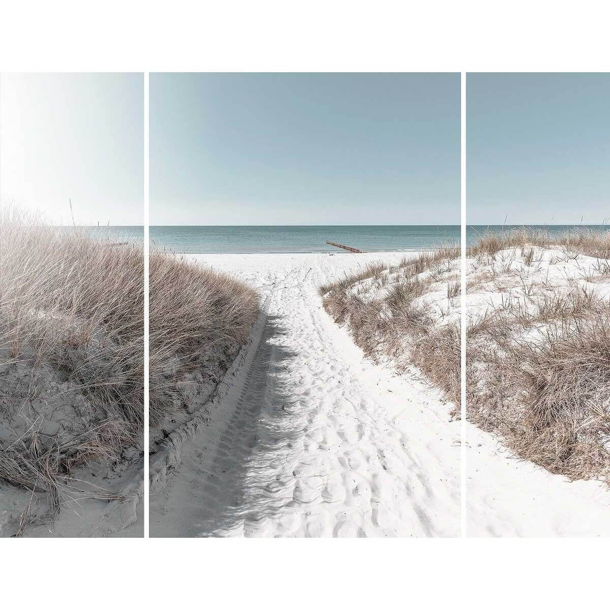 Triptyque sur toile chemin de plage 125x97 cm | Photoexpression Triptyque sur toile chemin de plage 125x97 cm | Photoexpression