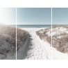 Triptyque sur toile chemin de plage 125x97 cm | Photoexpression