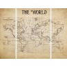 Triptyque sur toile world map 125x97 cm