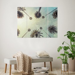 Triptyque sur toile palmiers 125x97 cm ambiance
