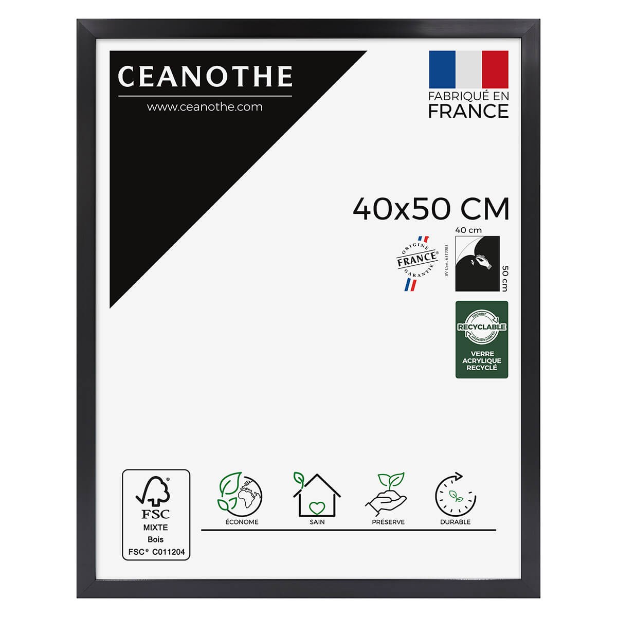Cadre photo Precious carbone 40x50 cm verre acrylique face Cadre photo Precious carbone 40x50 cm verre acrylique face