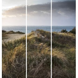 Triptyque sur toile dune vue mer 90x97 cm