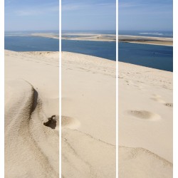 Triptyque sur toile dune Pilat mer 90x97 cm