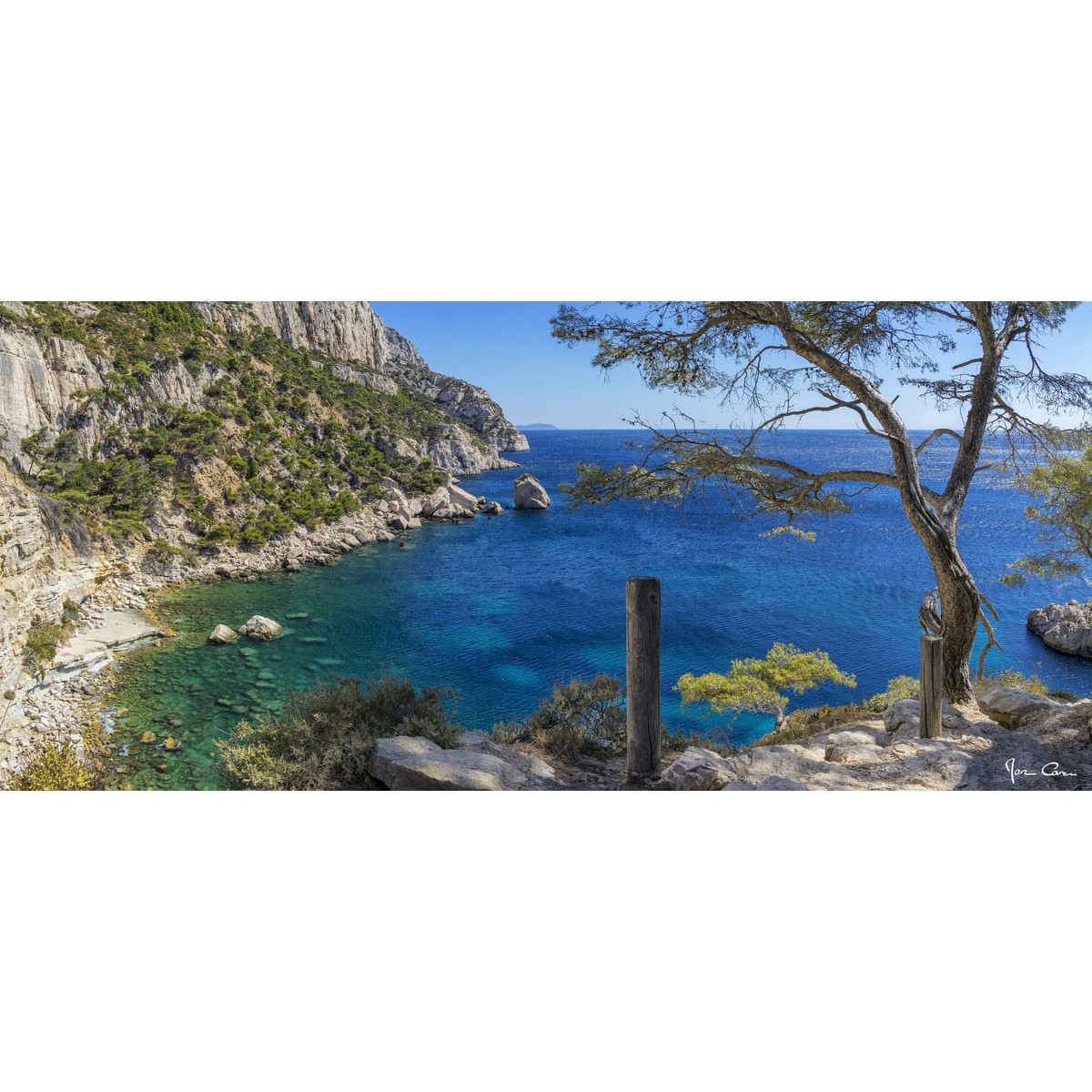 Tableau sur verre synthétique calanques 65x145 cm