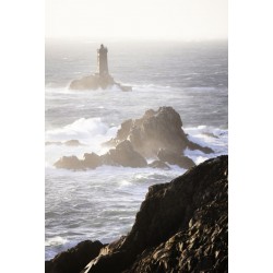 Tableau sur toile phare tempête 45x65 cm