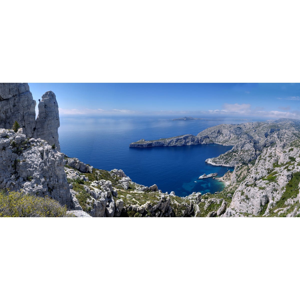 Tableau sur verre synthétique calanques 65x145 cm