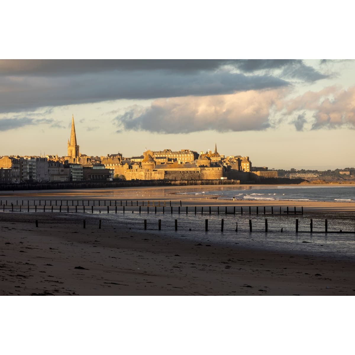 Tableau sur toile plage du Sillon Saint-Malo 45x65 cm