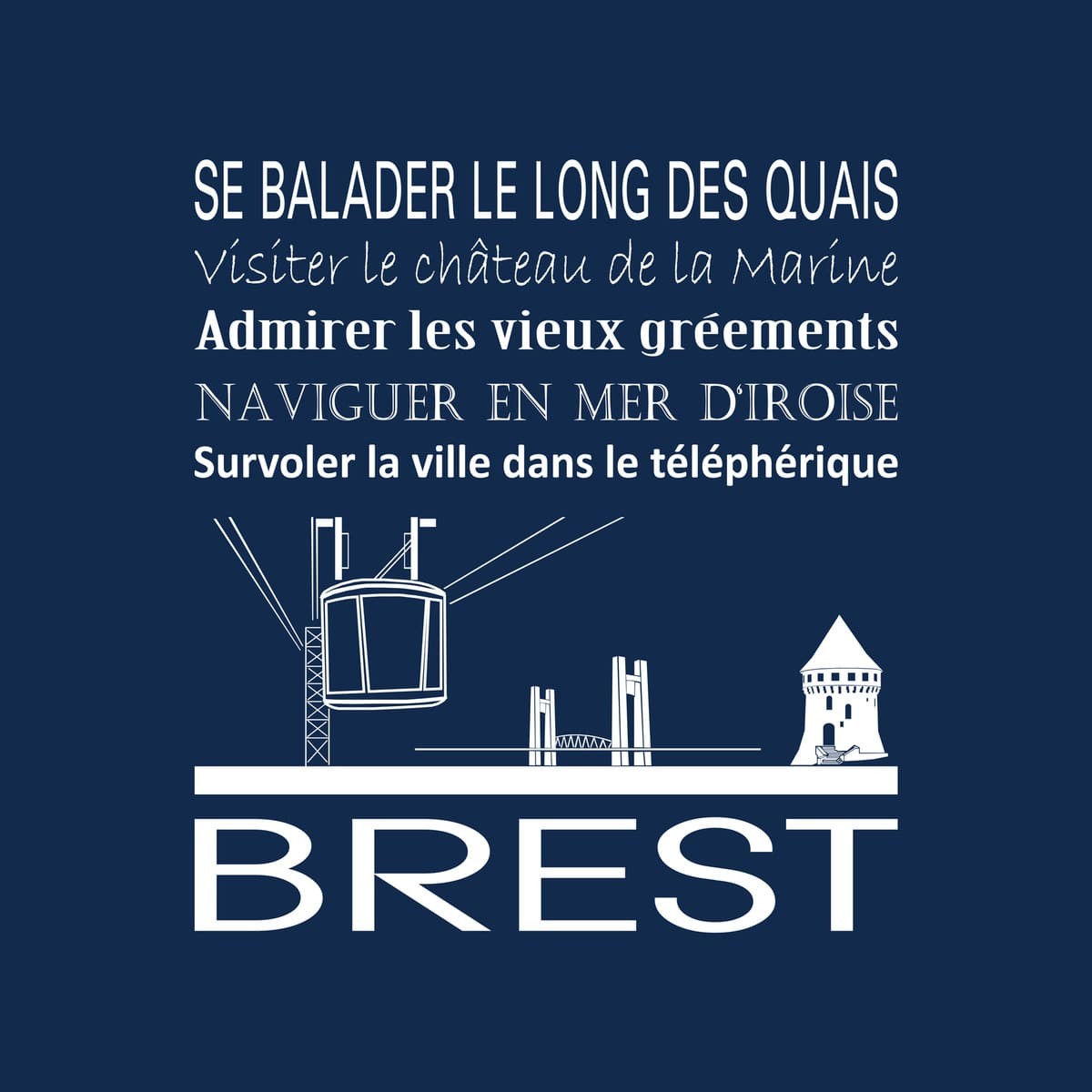 Tableau sur toile Brest 30x30 cm bleu Tableau sur toile Brest 30x30 cm bleu