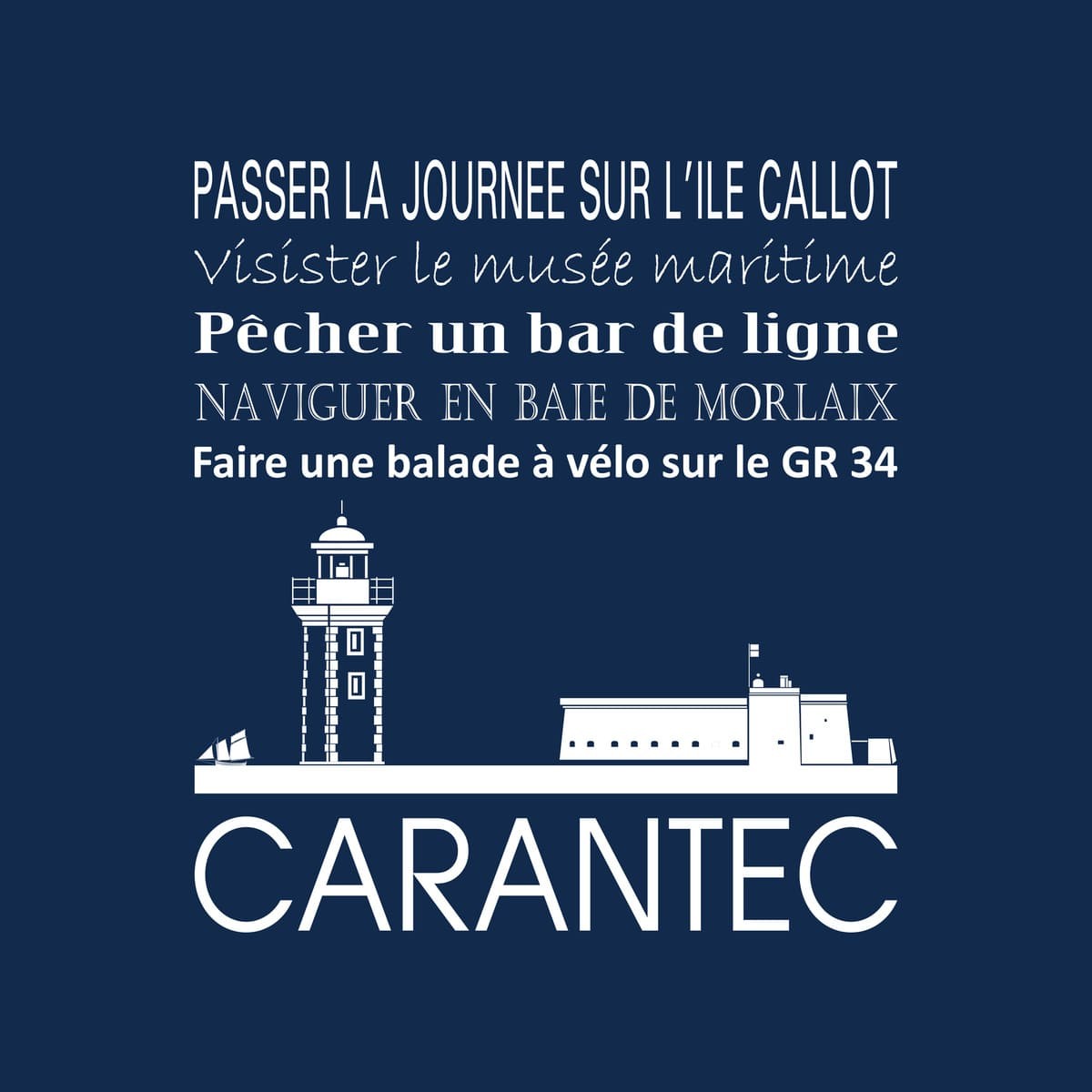 Tableau sur toile Carantec 30x30 cm bleu