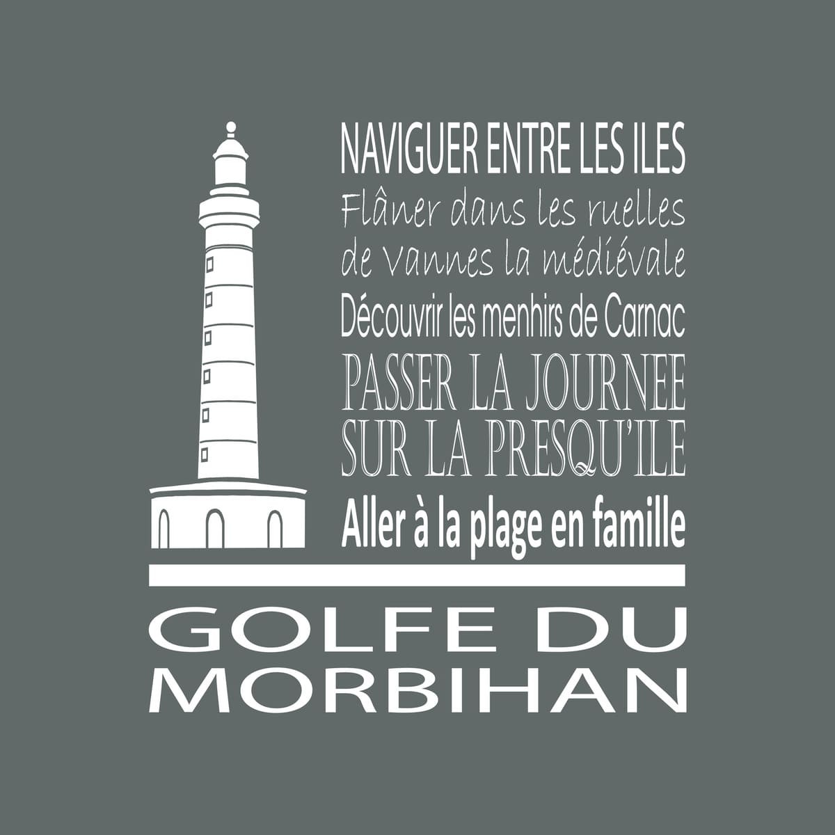 Tableau sur toile golfe Morbihan 30x30 cm gris Tableau sur toile golfe Morbihan 30x30 cm gris