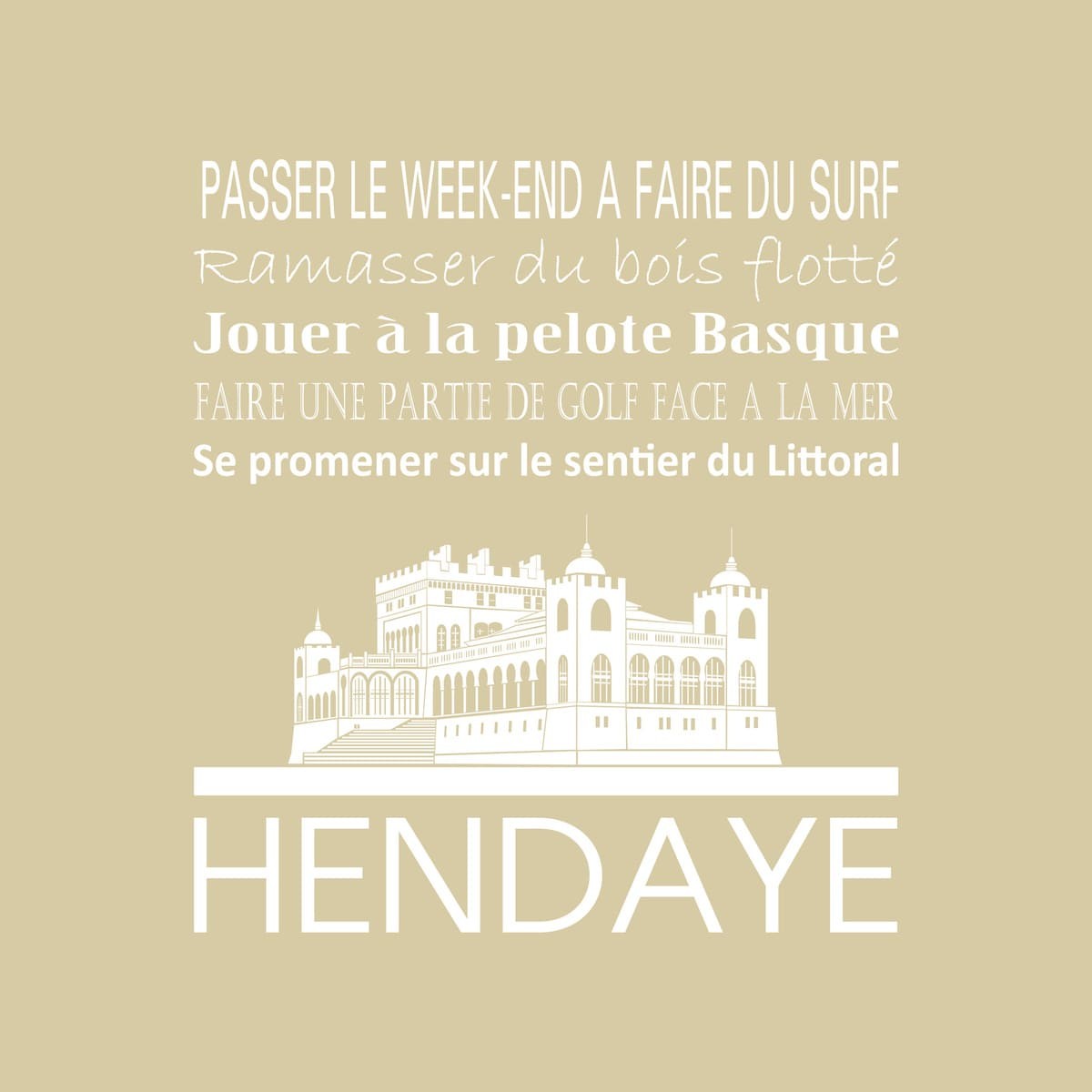 Tableau sur toile Hendaye 30x30 cm beige Tableau sur toile Hendaye 30x30 cm beige