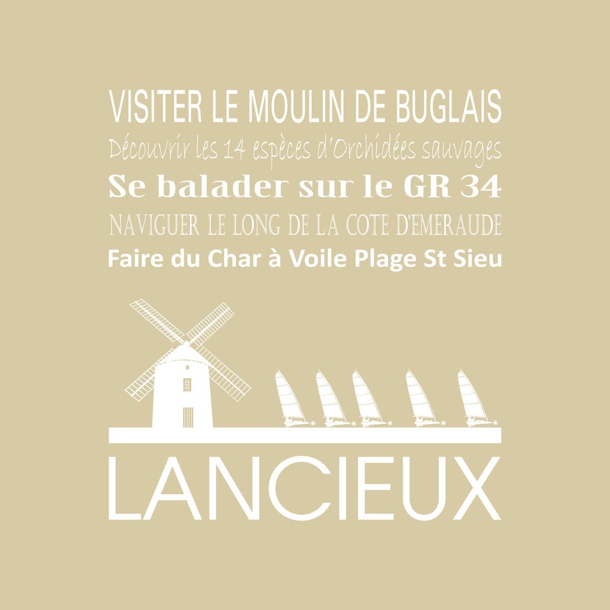 Tableau sur toile Lancieux 30x30 cm beige Tableau sur toile Lancieux 30x30 cm beige