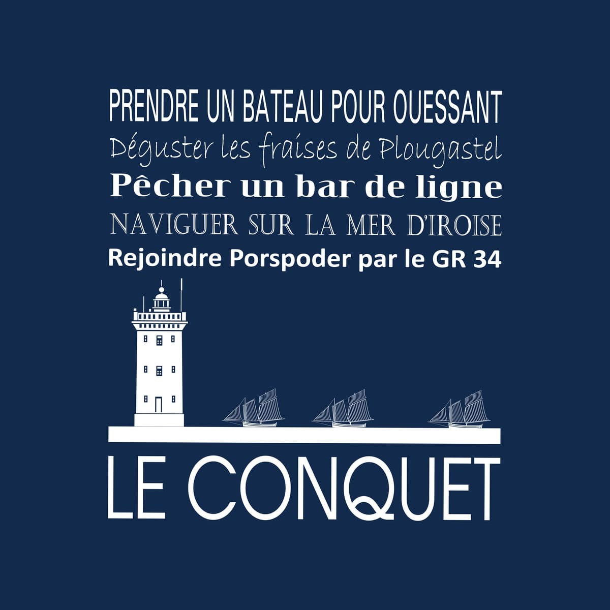 Tableau sur toile le Conquet 30x30 cm bleu Tableau sur toile le Conquet 30x30 cm bleu