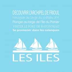 Tableau sur toile les îles 30x30 cm bleu clair