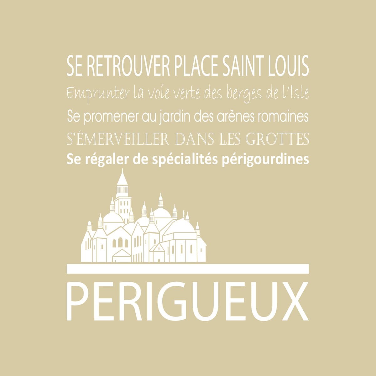 Tableau sur toile Périgueux 30x30 cm beige Tableau sur toile Périgueux 30x30 cm beige