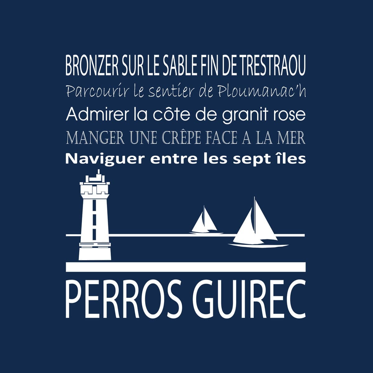 Tableau sur toile Perros Guirec 30x30 cm bleu Tableau sur toile Perros Guirec 30x30 cm bleu