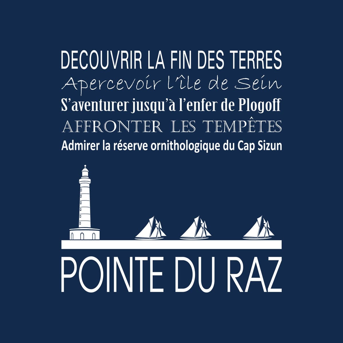 Tableau sur toile Pointe du Raz 30x30 cm bleu