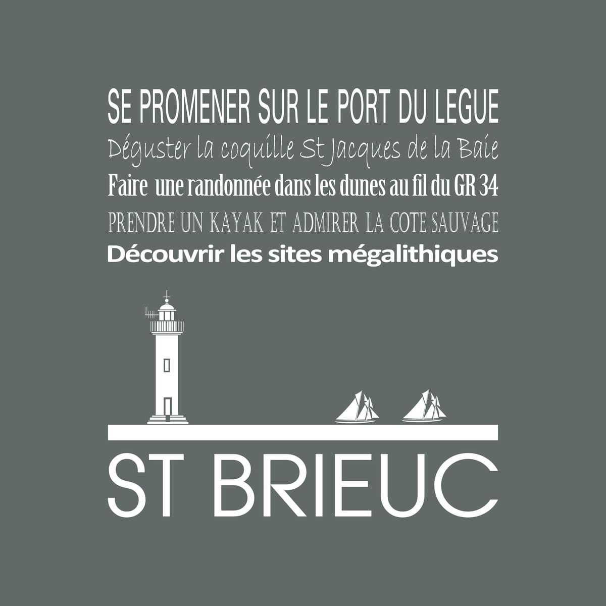 Tableau sur toile Saint-Brieuc 30x30 cm gris Tableau sur toile Saint-Brieuc 30x30 cm gris