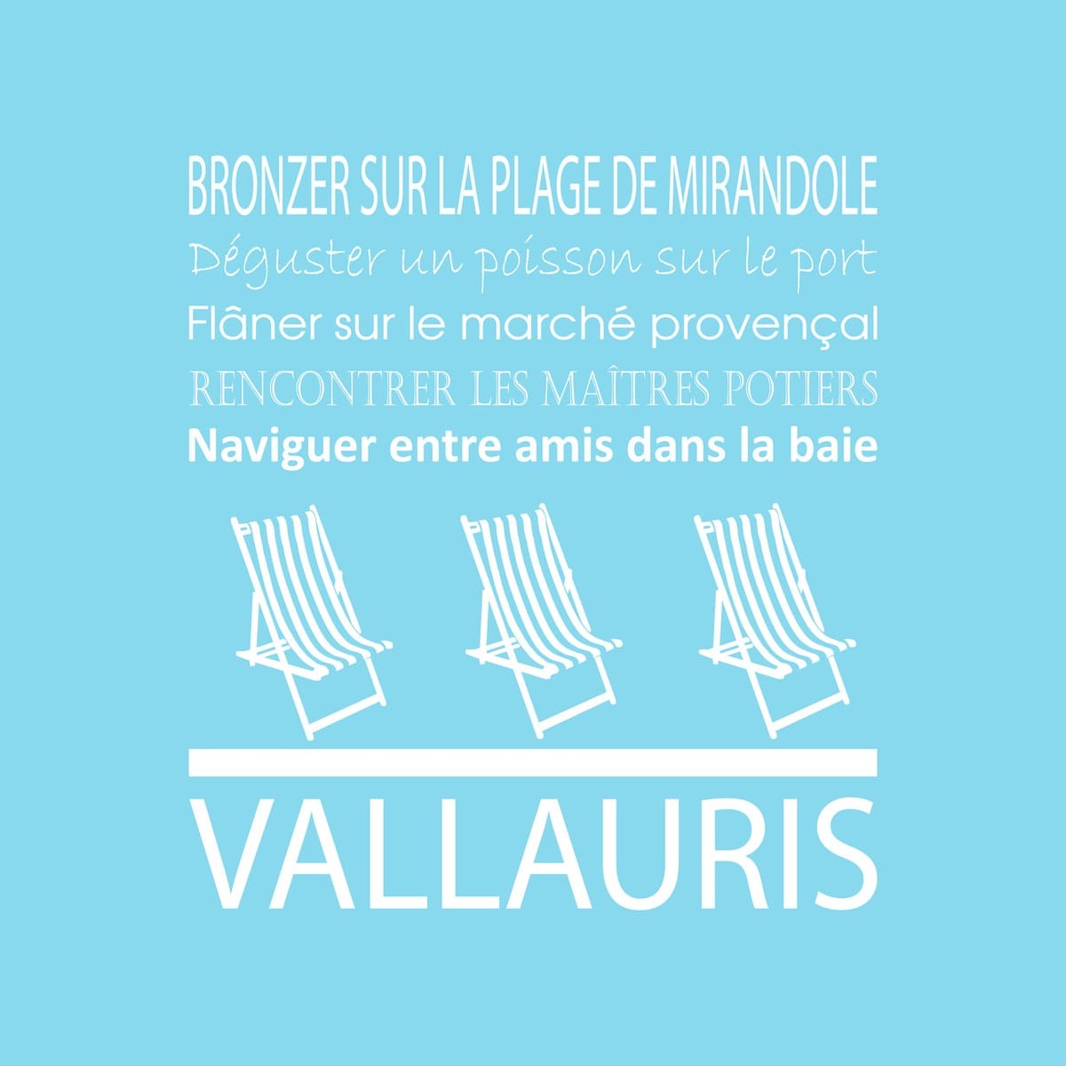 Tableau sur toile Vallauris 30x30 cm bleu clair Tableau sur toile Vallauris 30x30 cm bleu clair