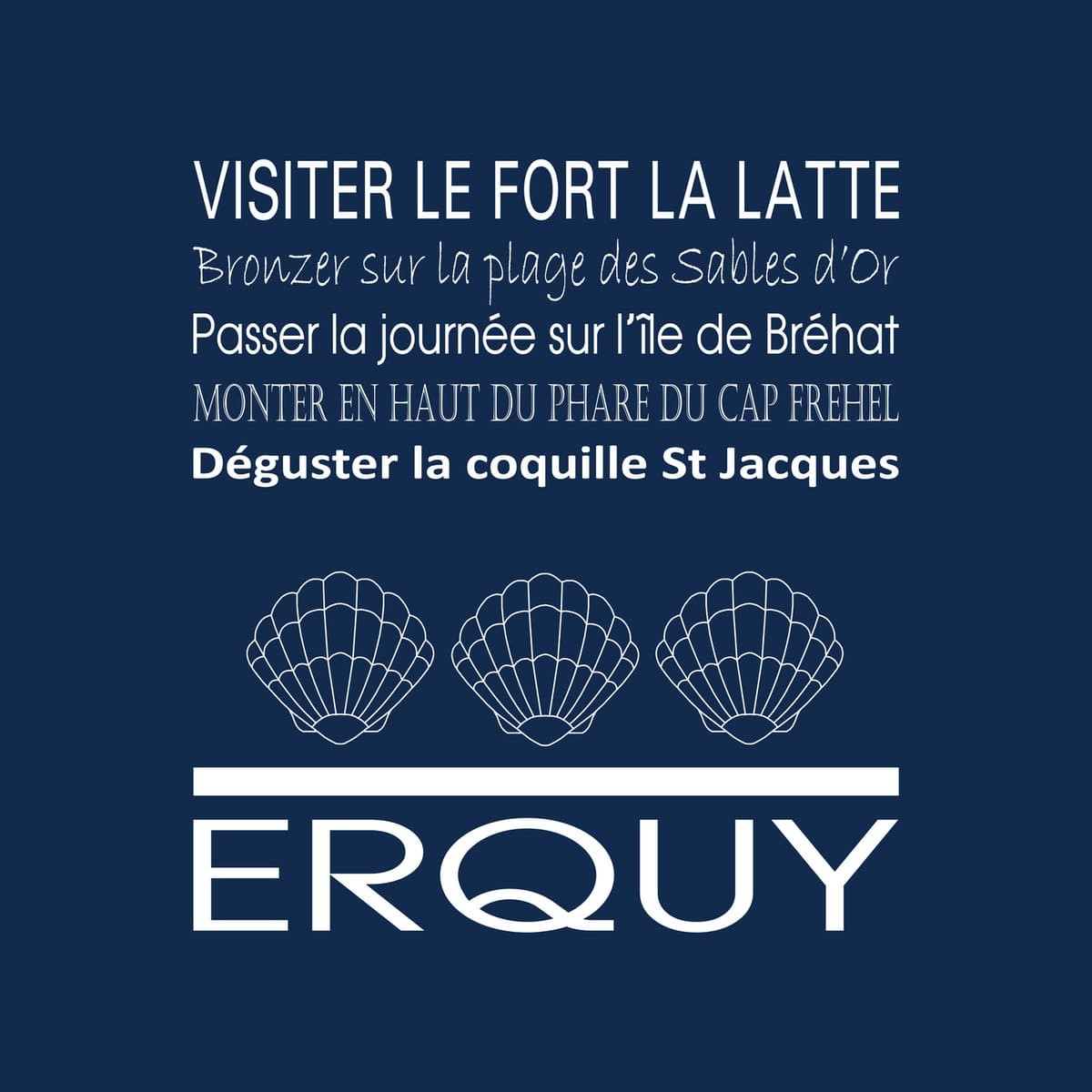 Tableau sur toile Erquy 30x30 cm bleu Tableau sur toile Erquy 30x30 cm bleu