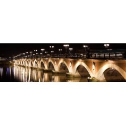 Tableau sur toile pont de pierre nuit