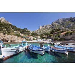 Tableau mural barques Méditerranée