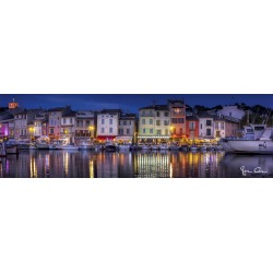 Tableau sur toile panorama port Cassis 30x97 cm