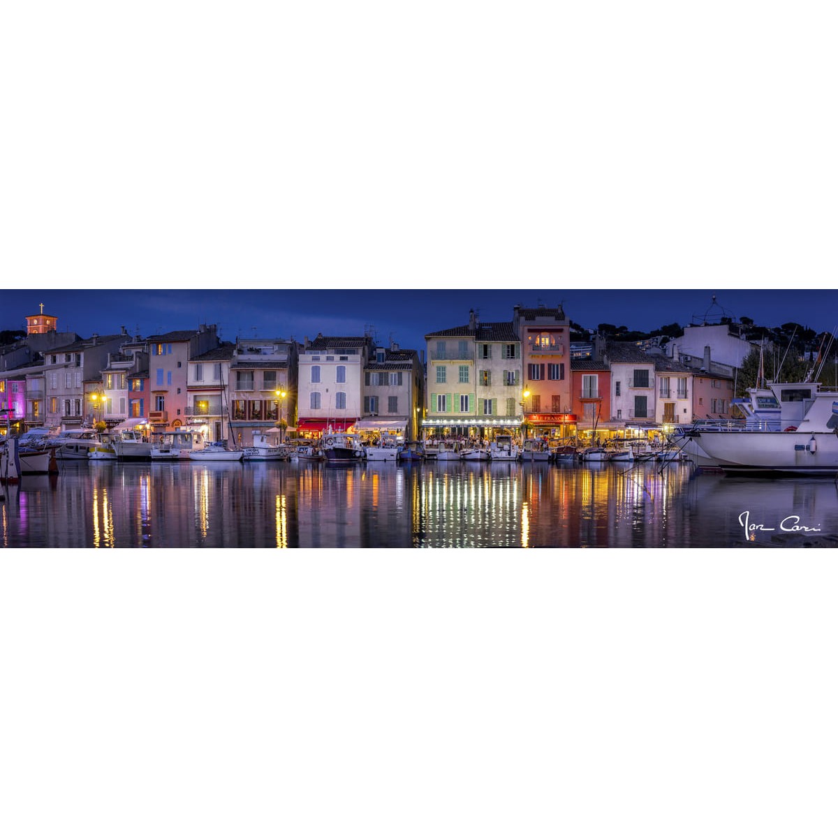 Tableau sur toile panorama port Cassis 30x97 cm Tableau sur toile panorama port Cassis 30x97 cm
