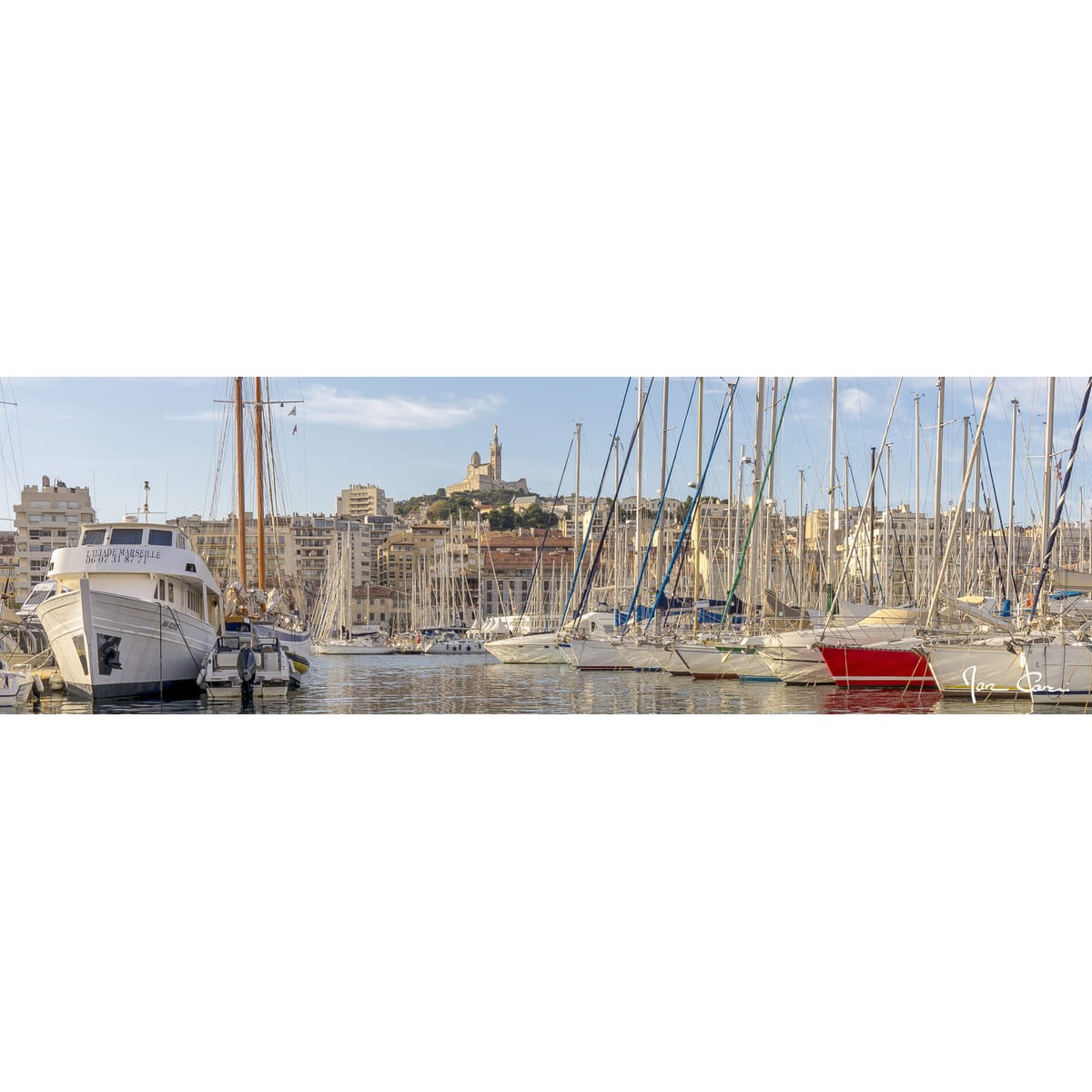 Tableau sur toile vieux port de Marseille 30x97 cm