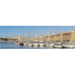 Tableau sur toile bateaux vieux port de Marseille 30x97 cm