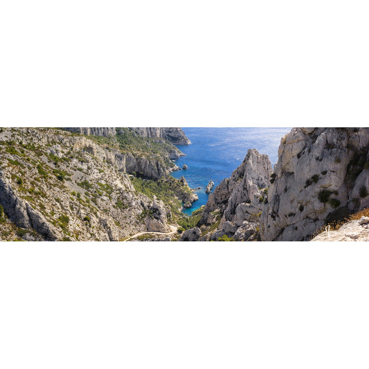 Tableau sur toile ensemble de calanques 30x97 cm