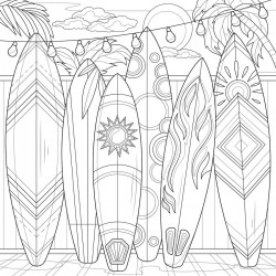 Tableau sur toile à colorier planches de surf 30x30 cm