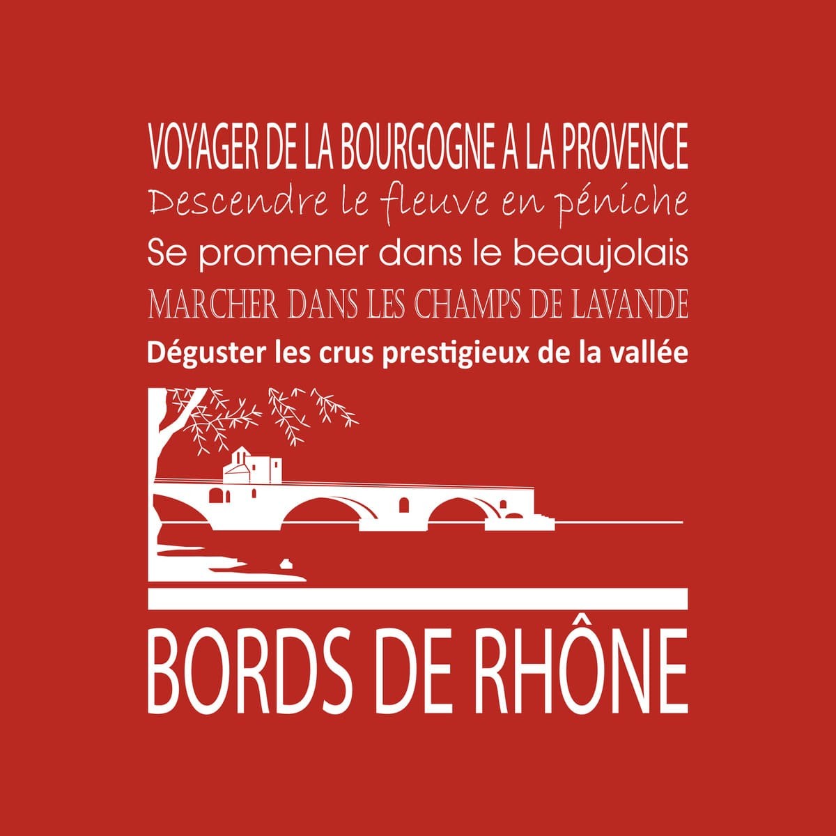 Tableau sur toile bords de Rhône rouge 30x30 cm Tableau sur toile bords de Rhône rouge 30x30 cm