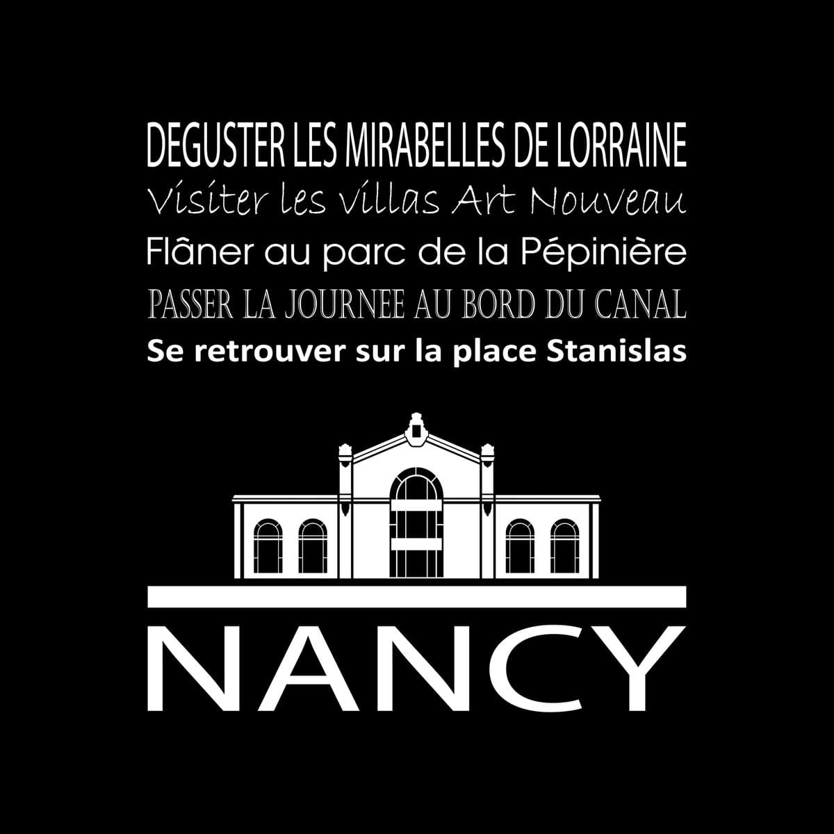 Tableau sur toile Nancy noir 30x30 cm Tableau sur toile Nancy noir 30x30 cm