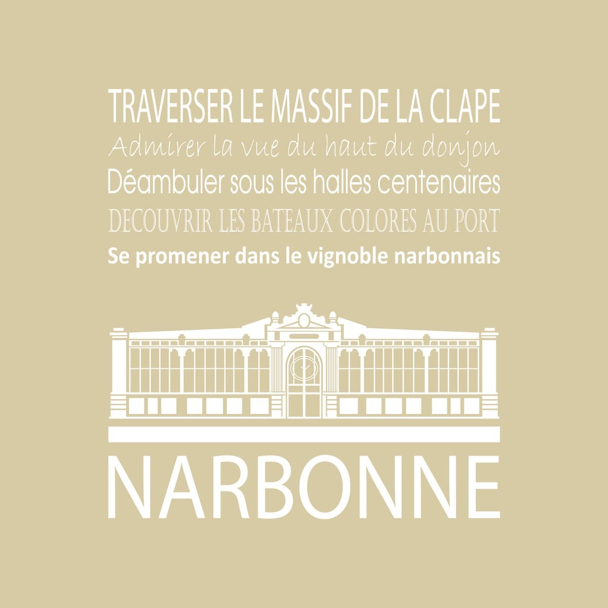 Tableau sur toile Narbonne beige 30x30 cm Tableau sur toile Narbonne beige 30x30 cm