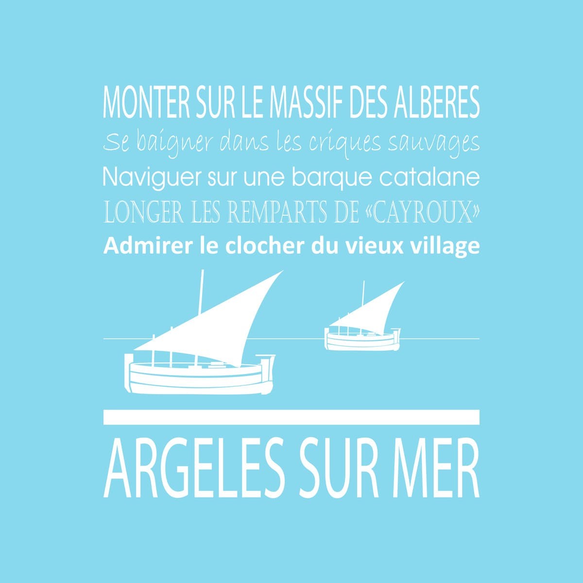 Tableau sur toile Argeles bleu clair 30x30 cm Tableau sur toile Argeles bleu clair 30x30 cm