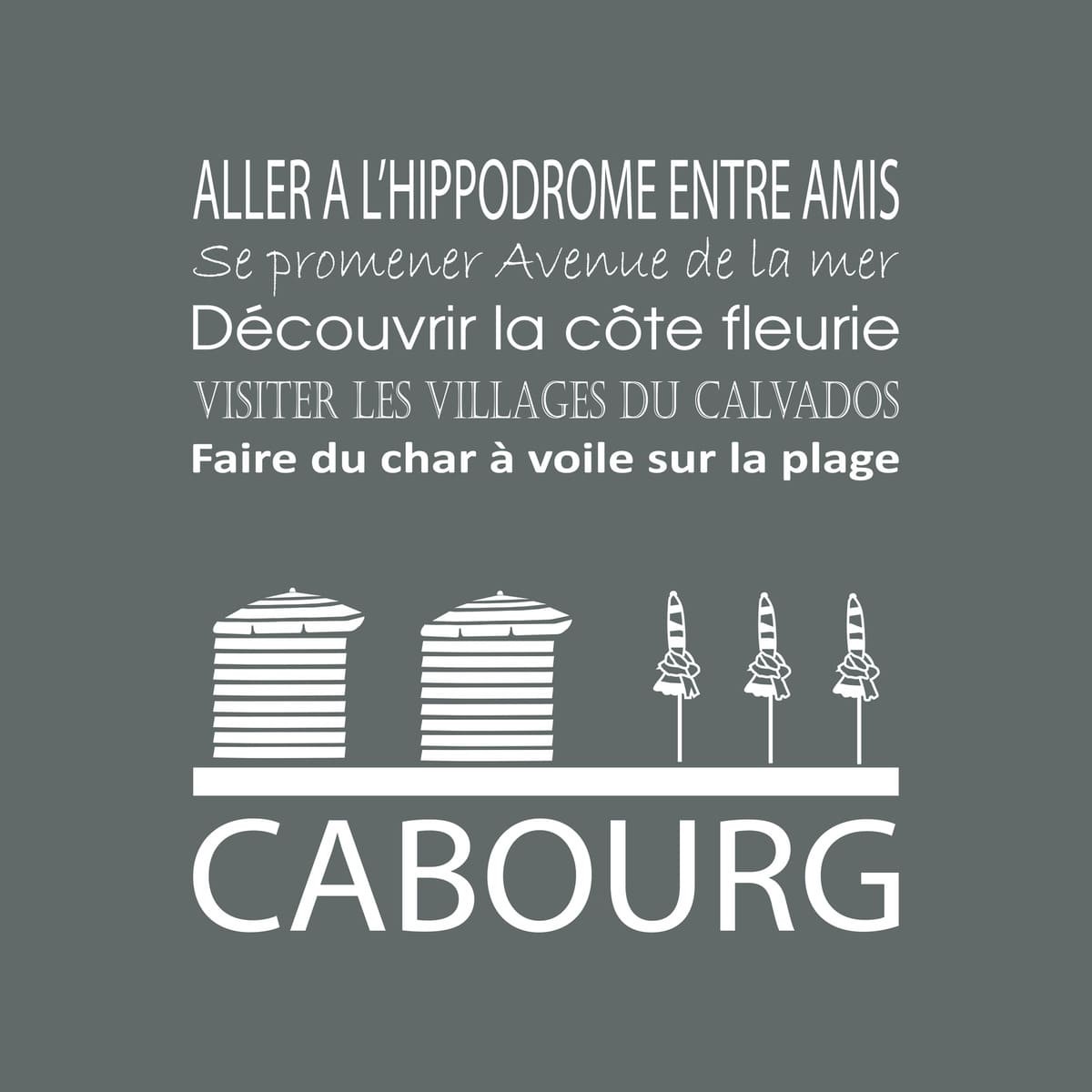 Tableau sur toile Cabourg gris 30x30 cm Tableau sur toile Cabourg gris 30x30 cm