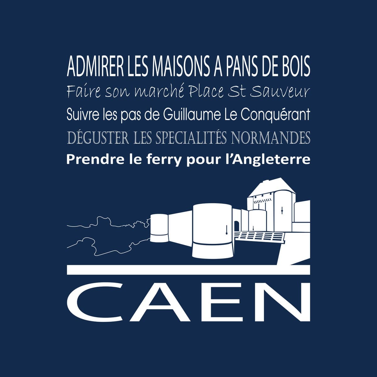 Tableau sur toile Caen navy 30x30 cm Tableau sur toile Caen navy 30x30 cm