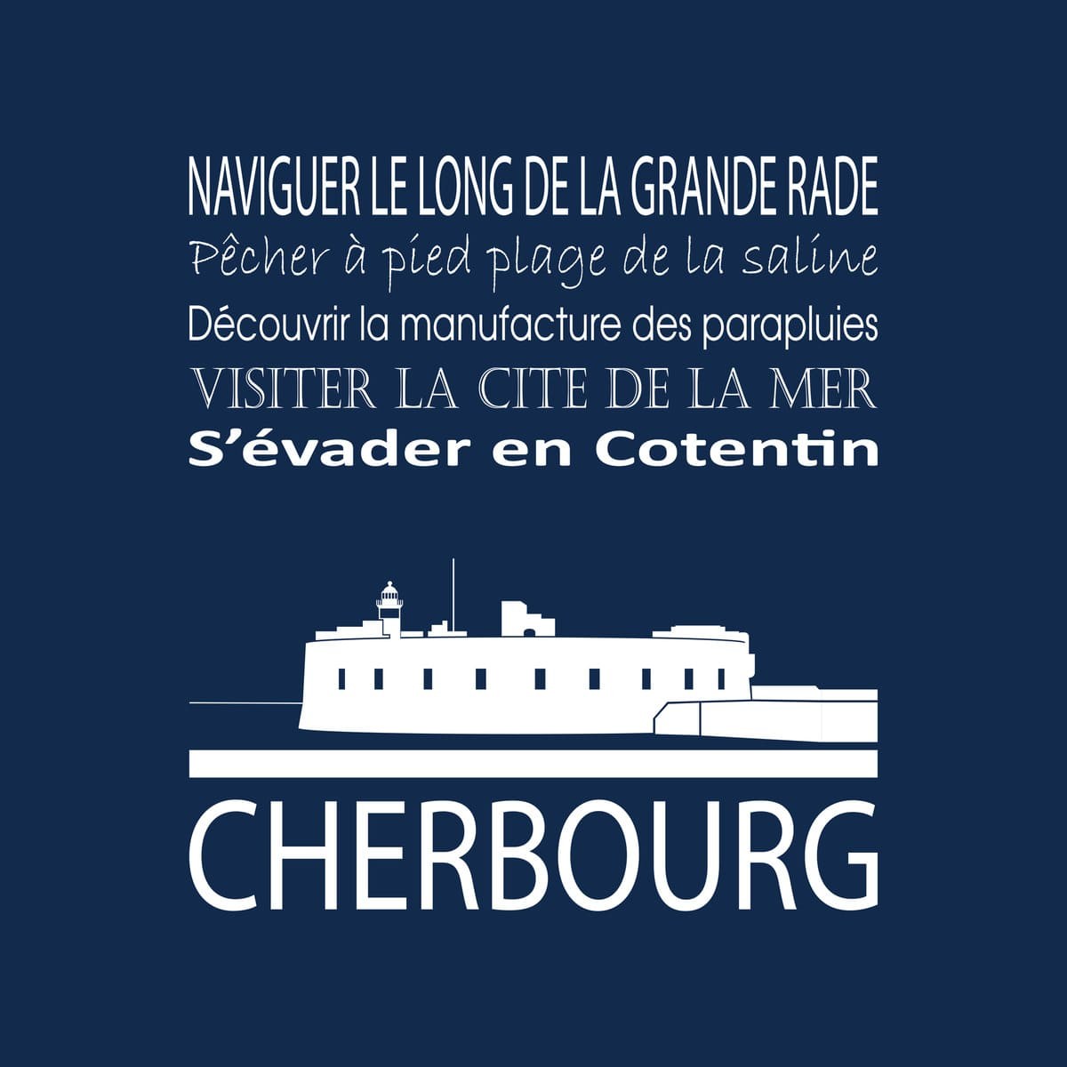 Tableau sur toile Cherbourg navy 30x30 cm Tableau sur toile Cherbourg navy 30x30 cm