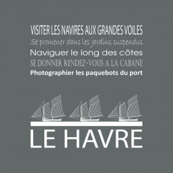 Tableau sur toile le Havre gris 30x30 cm