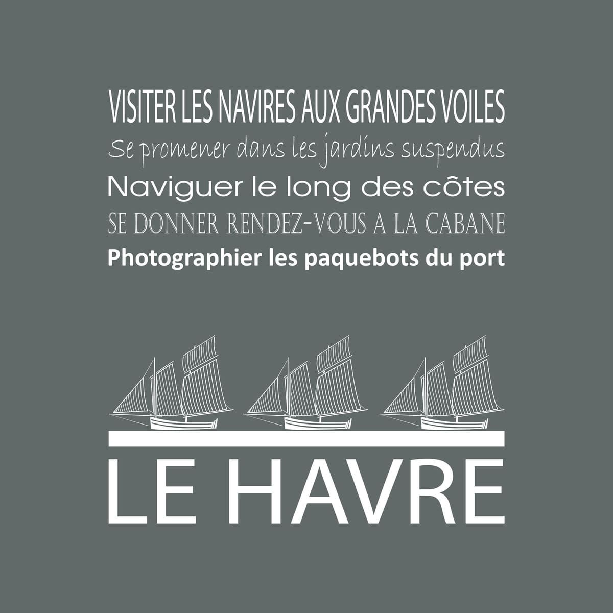 Tableau sur toile le Havre gris 30x30 cm