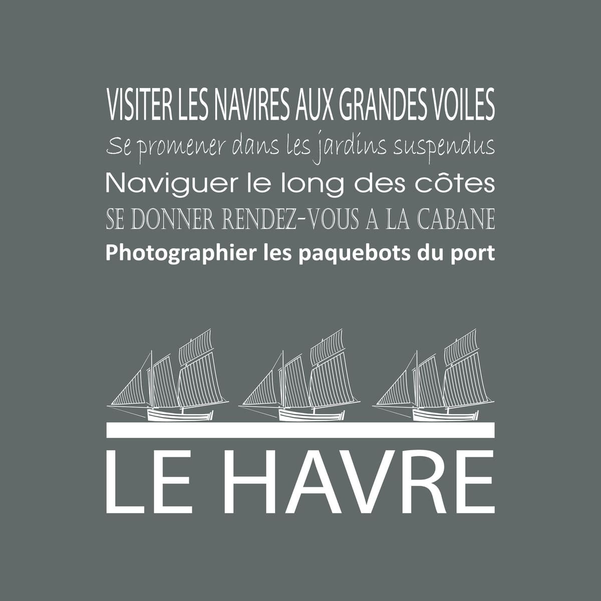 Tableau sur toile le Havre gris 30x30 cm Tableau sur toile le Havre gris 30x30 cm