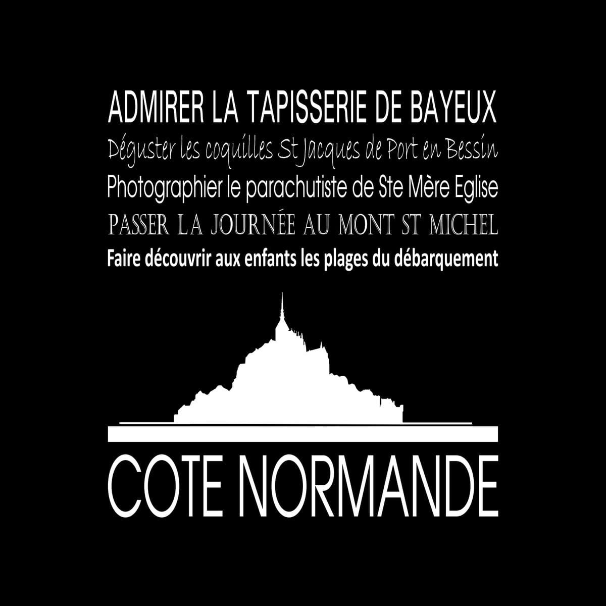 Tableau sur toile côte Normande noir 30x30 cm Tableau sur toile côte Normande noir 30x30 cm