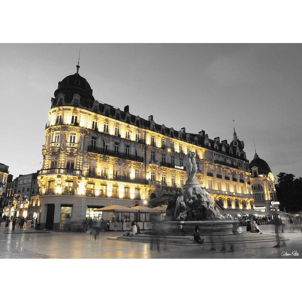 Tableau mural place de la comédie Montpellier 45x65 cm