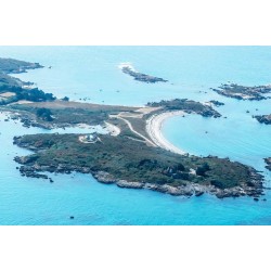 Tableau mural vue aérienne île de Chausey 65x97 cm