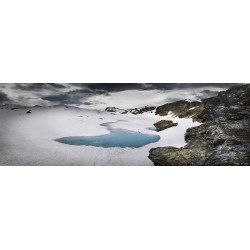 Tableau sur toile lac noir des alpes 45x135 cm